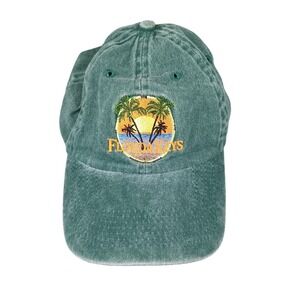 Distinctive Headwear Mens Green Washed Twill‎ Florida Keys Baseball Cap